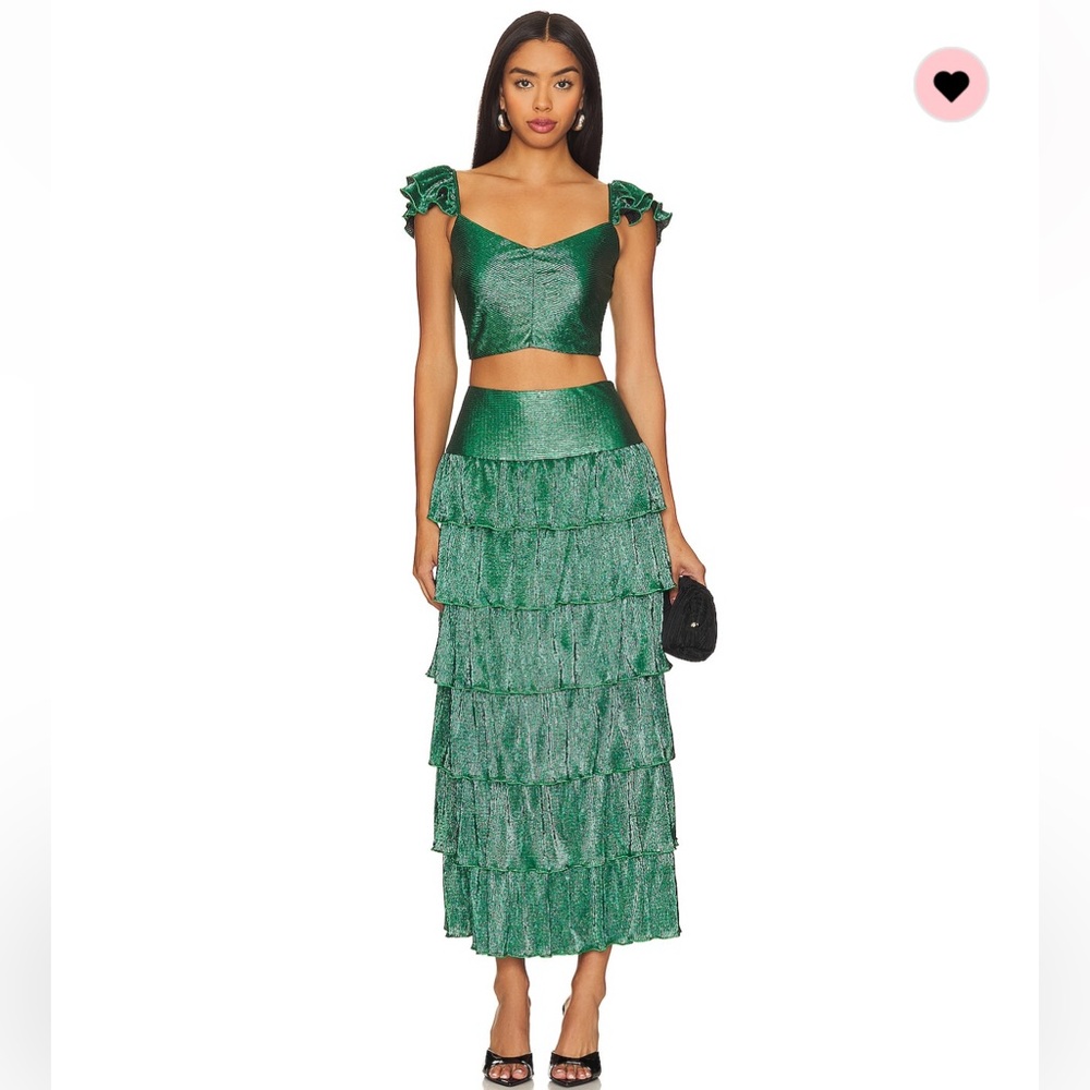 SAYLOR Catt Top & Midi Skirt Set in Junebug